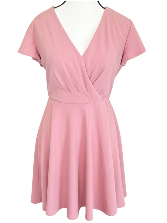 Altar'd State Dresses & Skirts - NWT ALTAR’D STATE Pink Wrap Dress Small Flutter Sleeve Fit & Flare Skater Dress